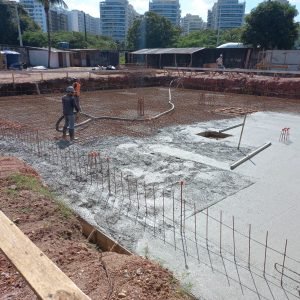Execução de fundação em radier